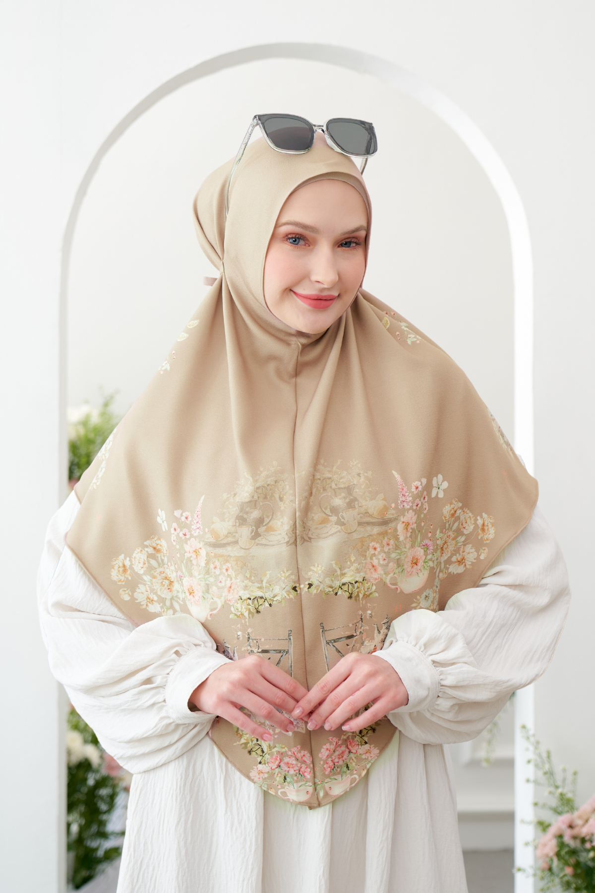 HIRA Instan Baiti - Bergo Camellia Hijab Hamidah | Jilbab Premium Printing Diamond