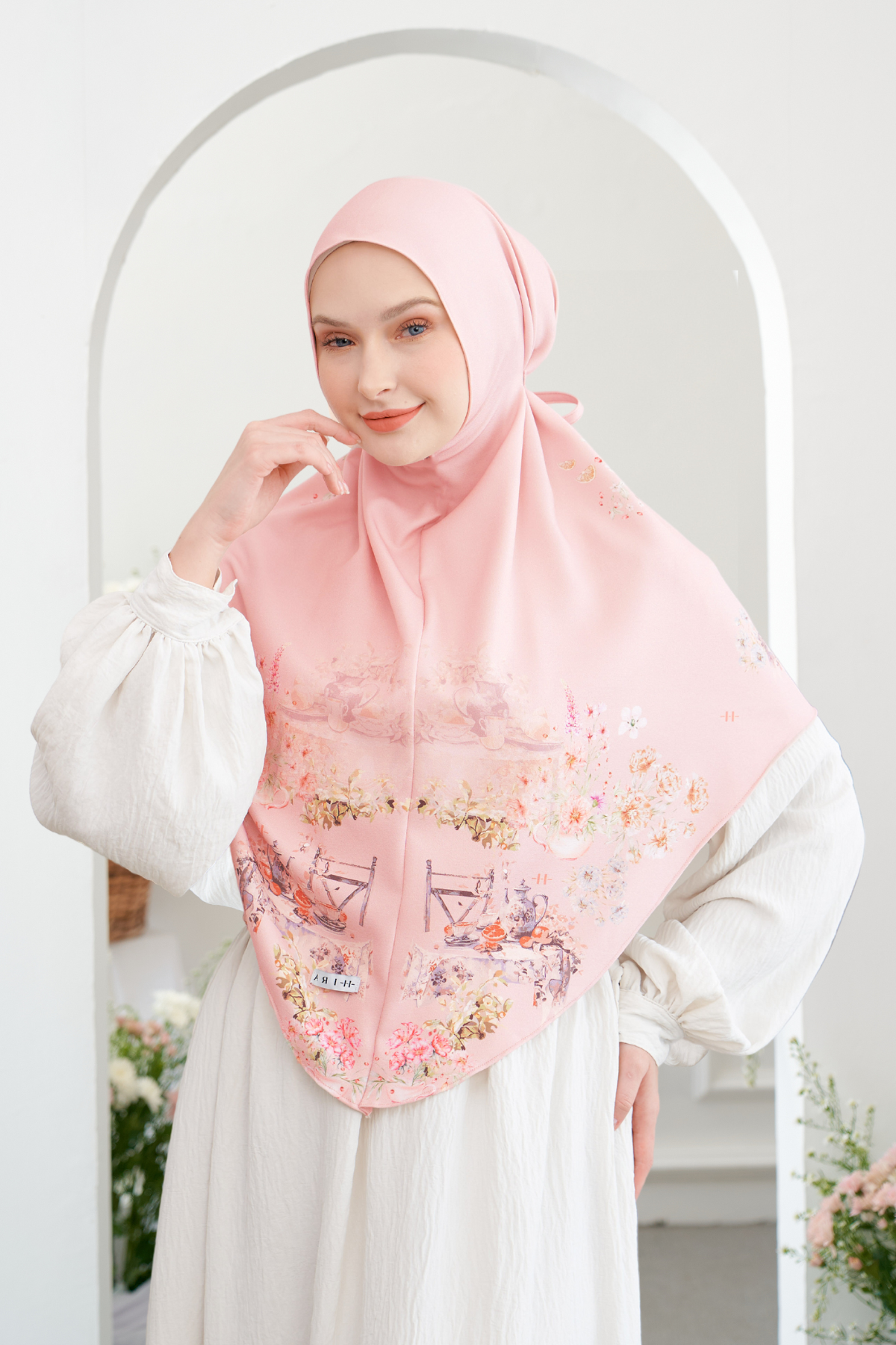 HIRA Instan Baiti - Bergo Camellia Hijab Hamidah | Jilbab Premium Printing Diamond