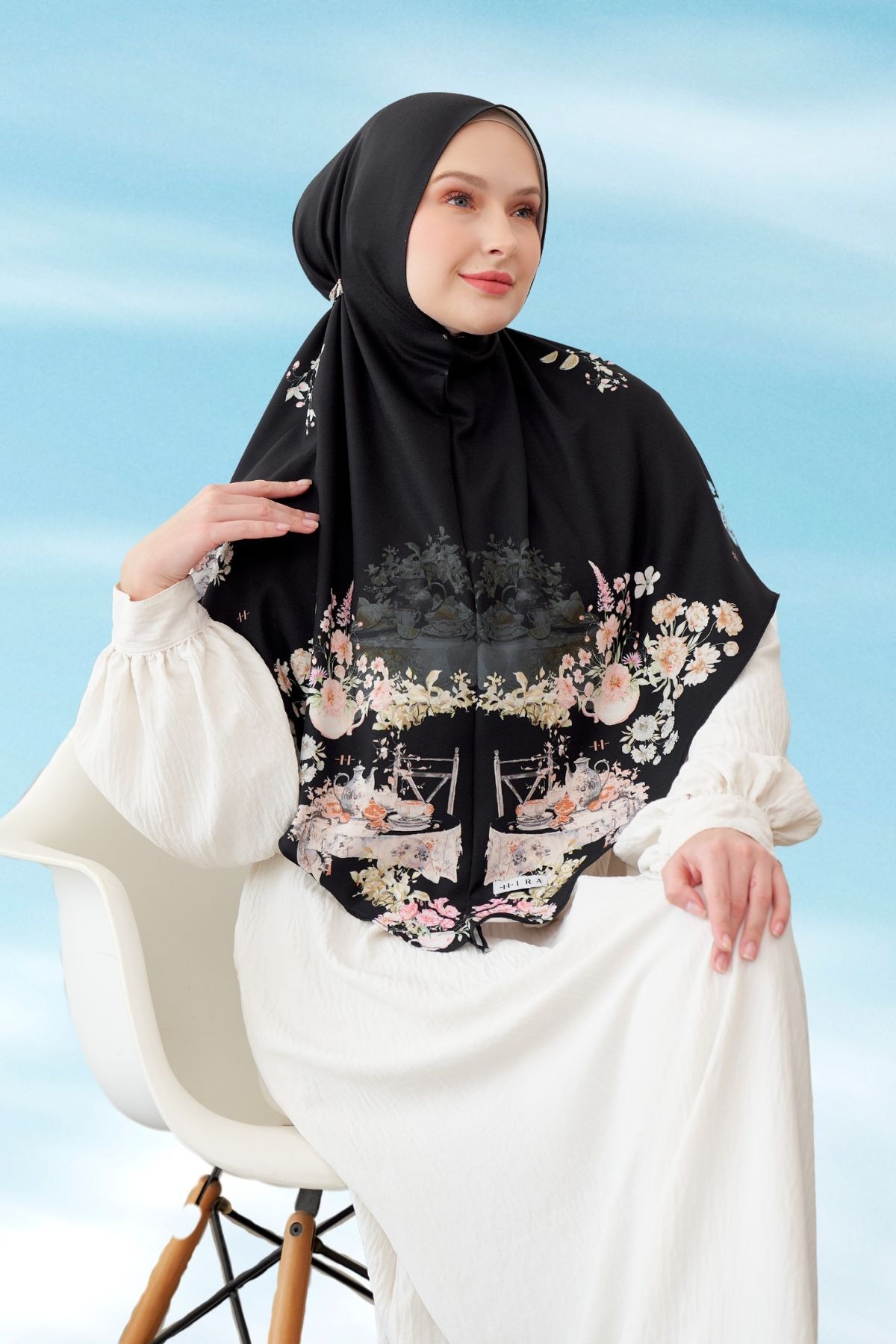 HIRA Instan Baiti - Bergo Camellia Hijab Hamidah | Jilbab Premium Printing Diamond
