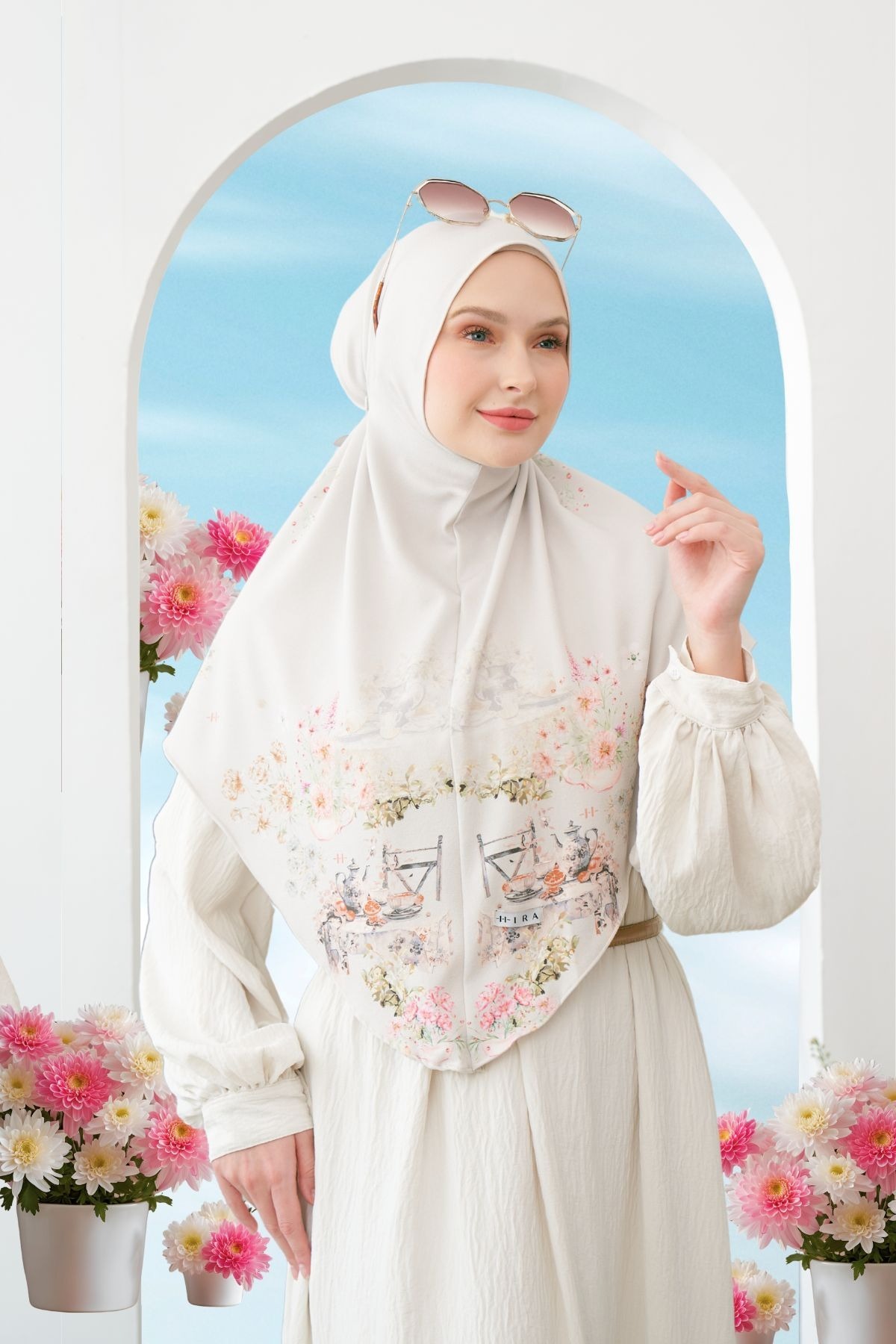 HIRA Instan Baiti - Bergo Camellia Hijab Hamidah | Jilbab Premium Printing Diamond