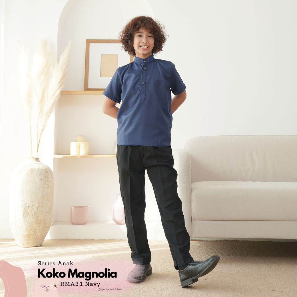 HIRA - Magnolia Koko Dewasa dan Koko Anak Polos | Lengan Pendek