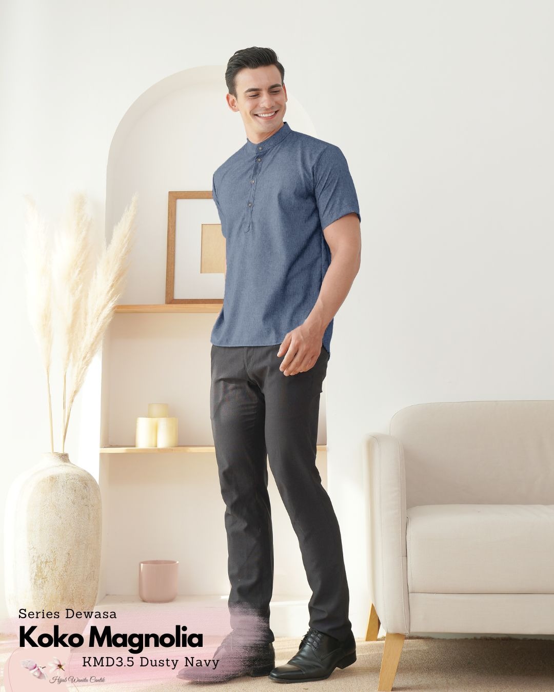 HIRA - Magnolia Koko Dewasa dan Koko Anak Polos | Lengan Pendek