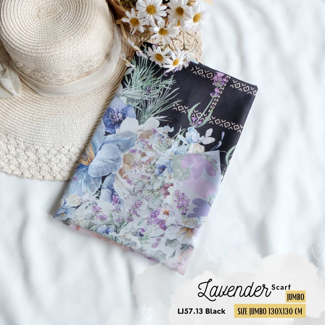 HIRA - Lavender Scarf | Hijab Voal Motif Premium & Jumbo Polycotton