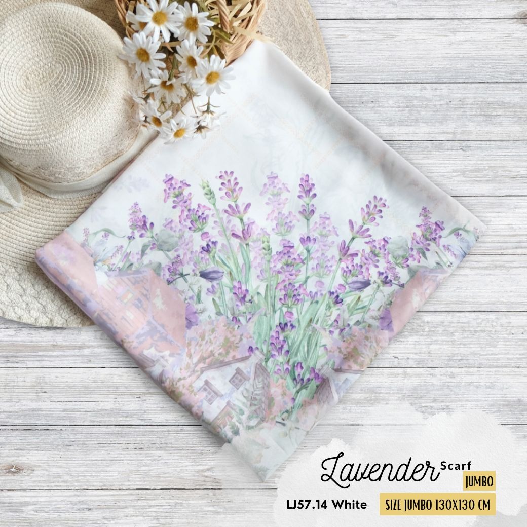 HIRA - Lavender Scarf | Hijab Voal Motif Premium & Jumbo Polycotton