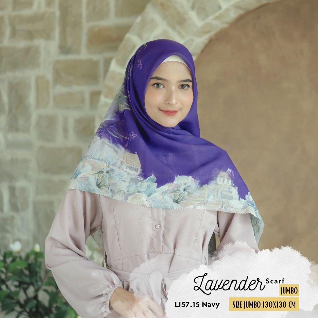 HIRA - Lavender Scarf | Hijab Voal Motif Premium & Jumbo Polycotton