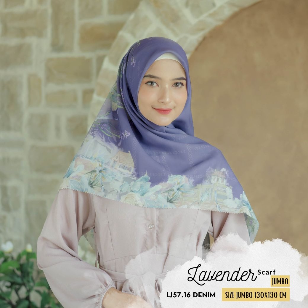 HIRA - Lavender Scarf | Hijab Voal Motif Premium & Jumbo Polycotton