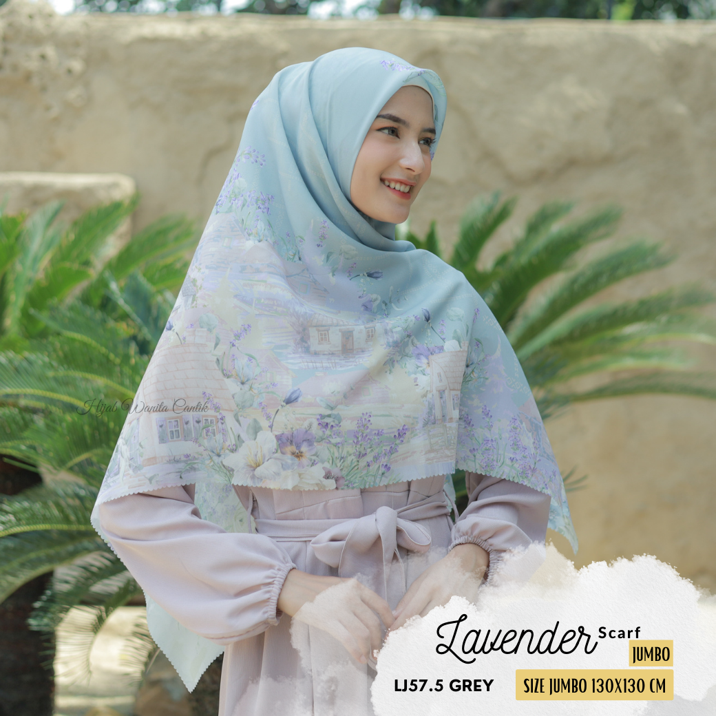 HIRA - Lavender Scarf | Hijab Voal Motif Premium & Jumbo Polycotton