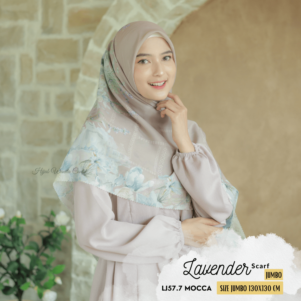 HIRA - Lavender Scarf | Hijab Voal Motif Premium & Jumbo Polycotton