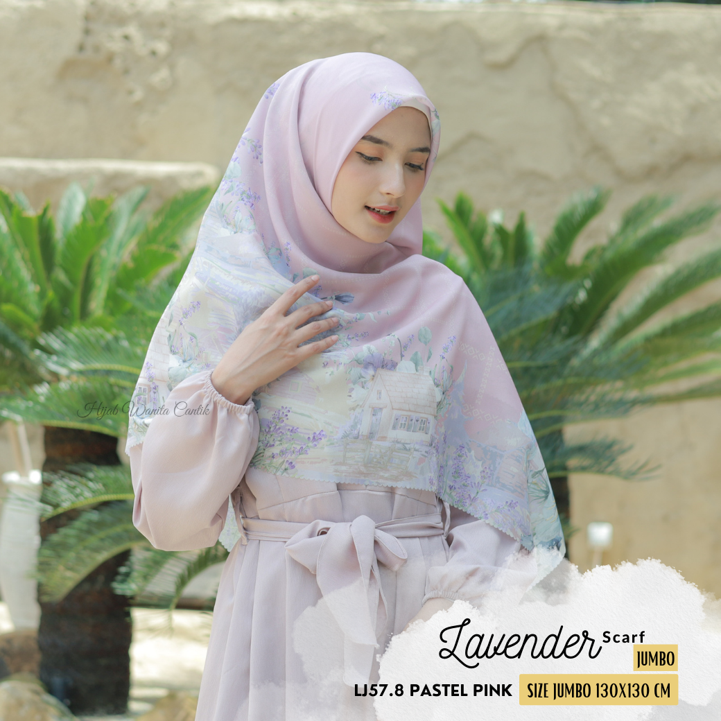 HIRA - Lavender Scarf | Hijab Voal Motif Premium & Jumbo Polycotton