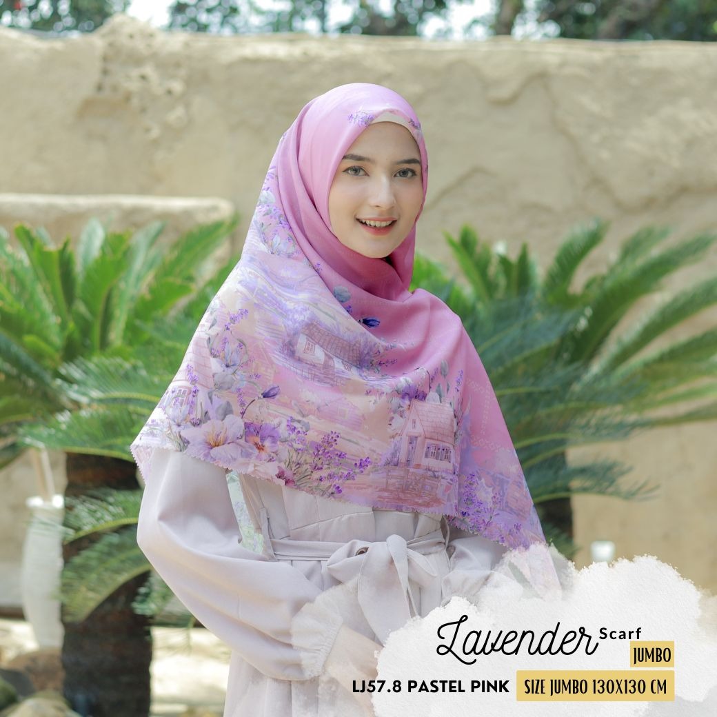 HIRA - Lavender Scarf | Hijab Voal Motif Premium & Jumbo Polycotton