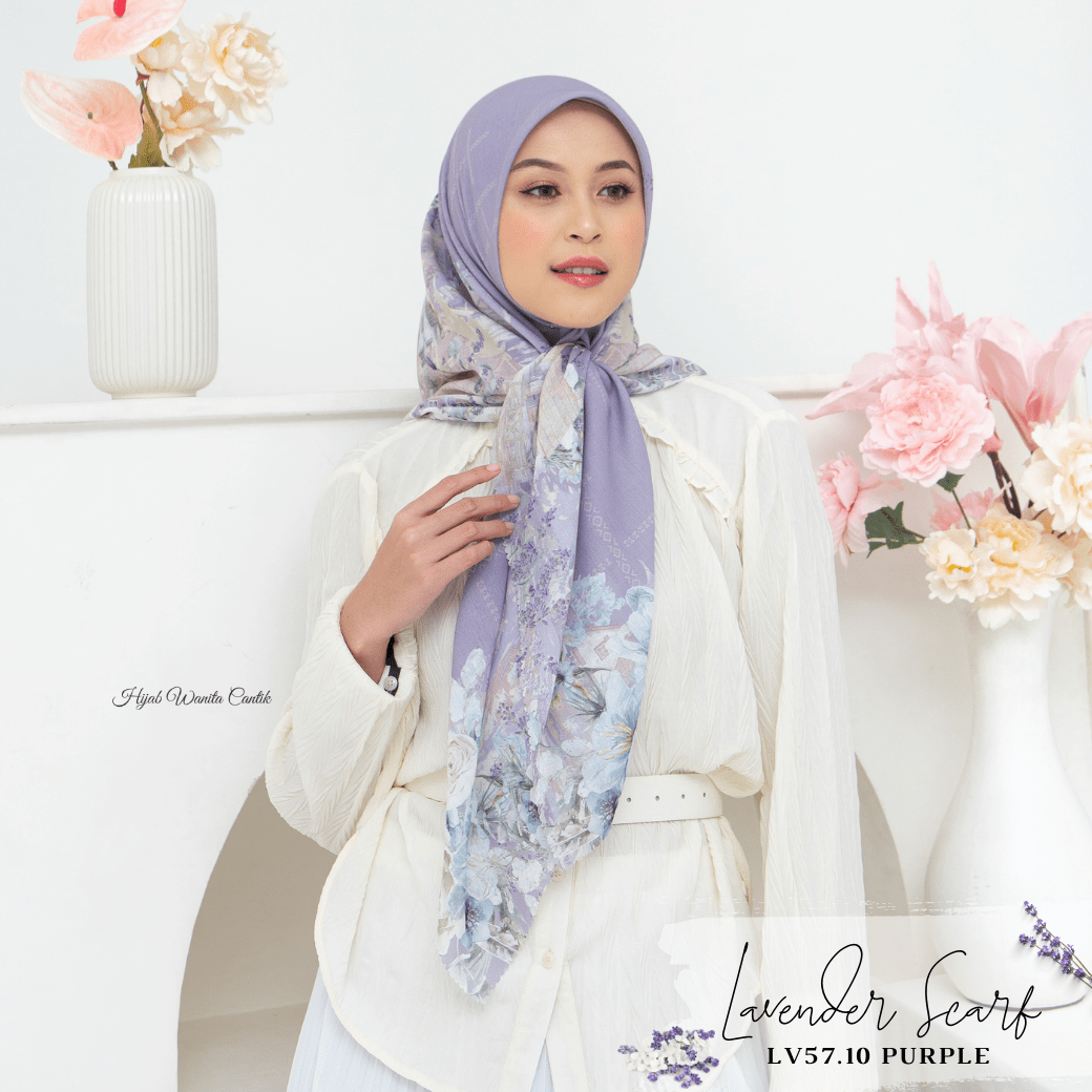 HIRA - Lavender Scarf | Hijab Voal Motif Premium & Jumbo Polycotton