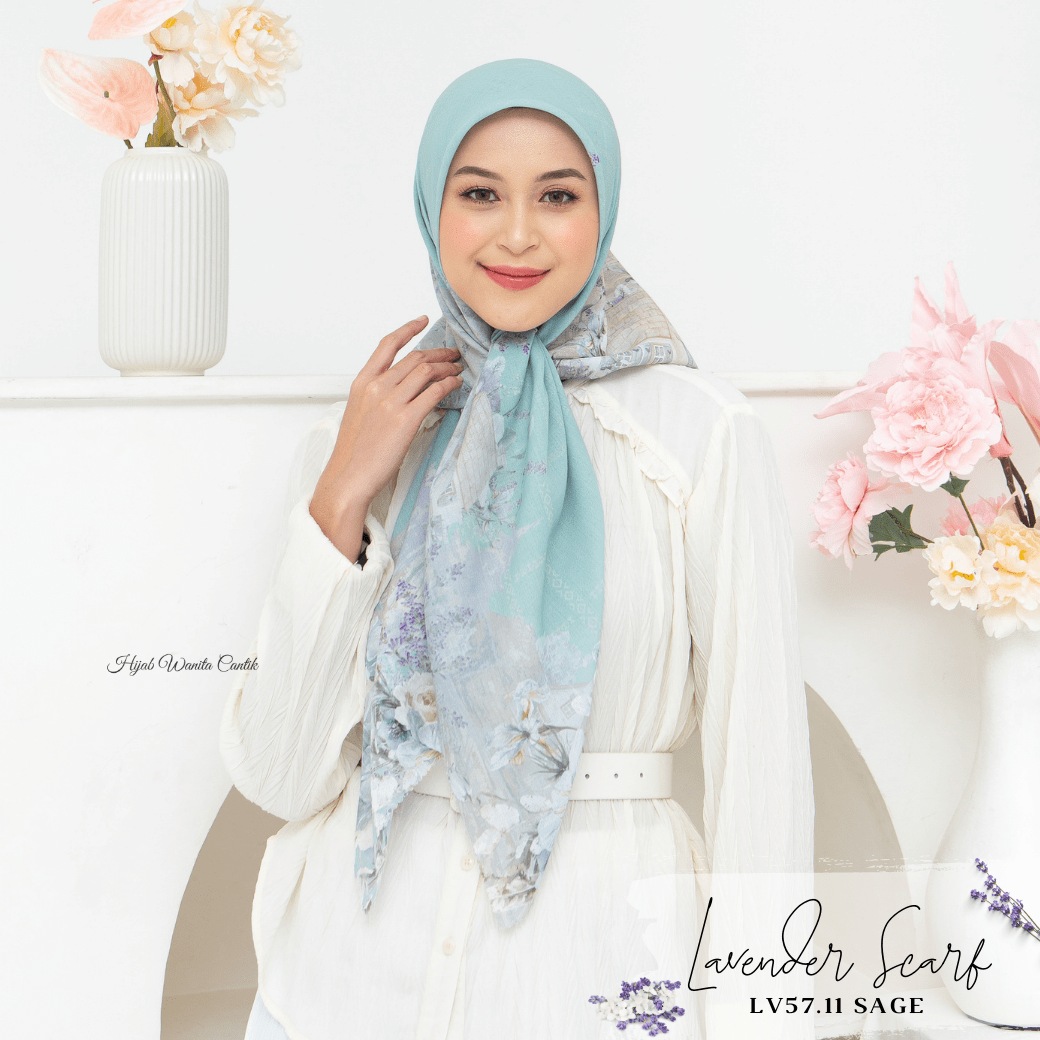HIRA - Lavender Scarf | Hijab Voal Motif Premium & Jumbo Polycotton