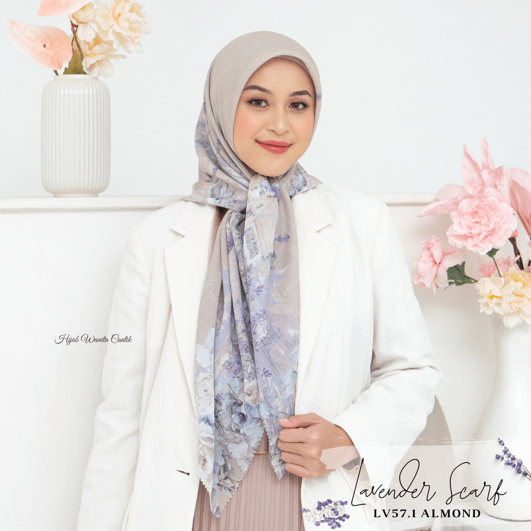 HIRA - Lavender Scarf | Hijab Voal Motif Premium & Jumbo Polycotton
