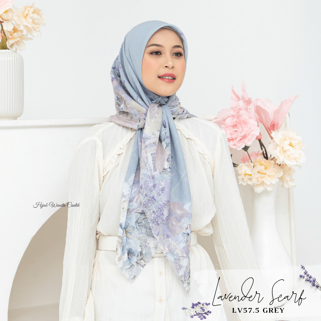HIRA - Lavender Scarf | Hijab Voal Motif Premium & Jumbo Polycotton
