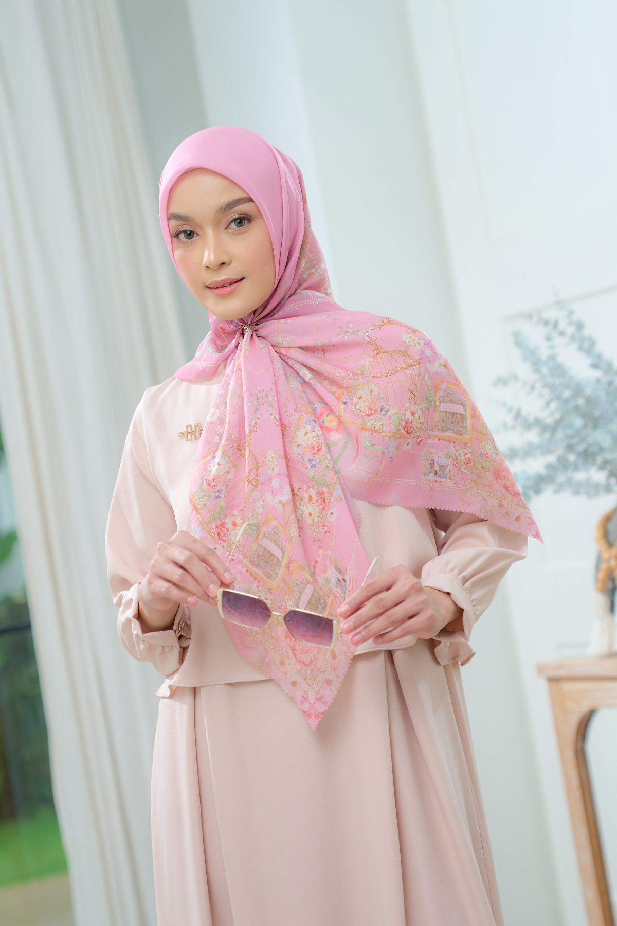 [Buy3 Get1 Free] HIRA -   Nuri Scarf  Series Hijab Voal Pollycotton Motif Premium Lasercut