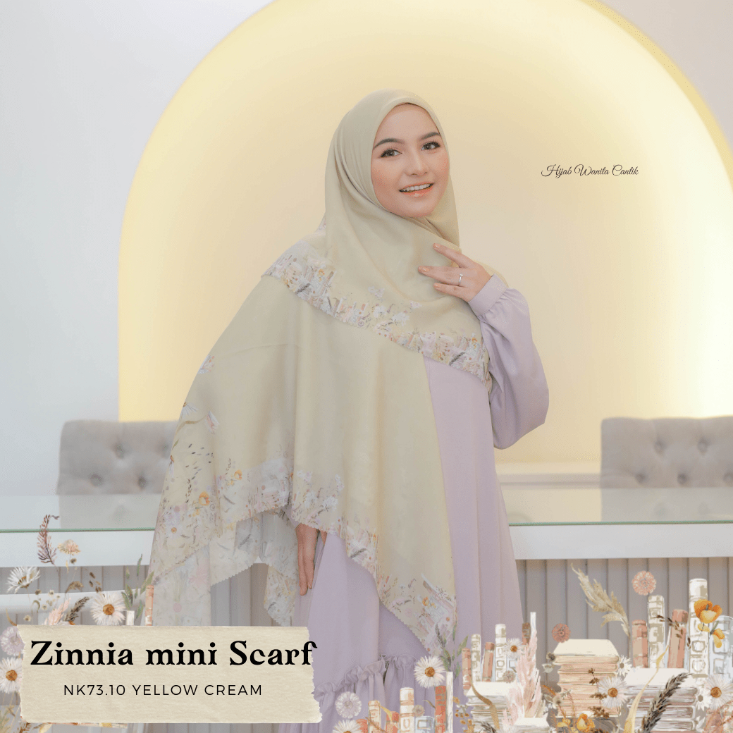 HIRA - Zinnia Mini Scarf Polycotton Standar & Jumbo | Hijab Segi Empat Motif