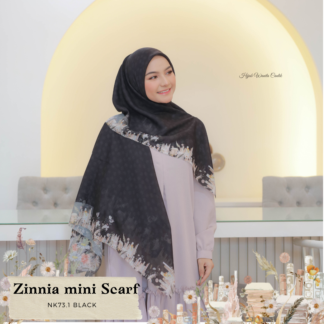HIRA - Zinnia Mini Scarf Polycotton Standar & Jumbo | Hijab Segi Empat Motif