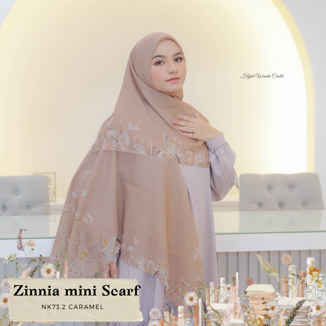HIRA - Zinnia Mini Scarf Polycotton Standar & Jumbo | Hijab Segi Empat Motif