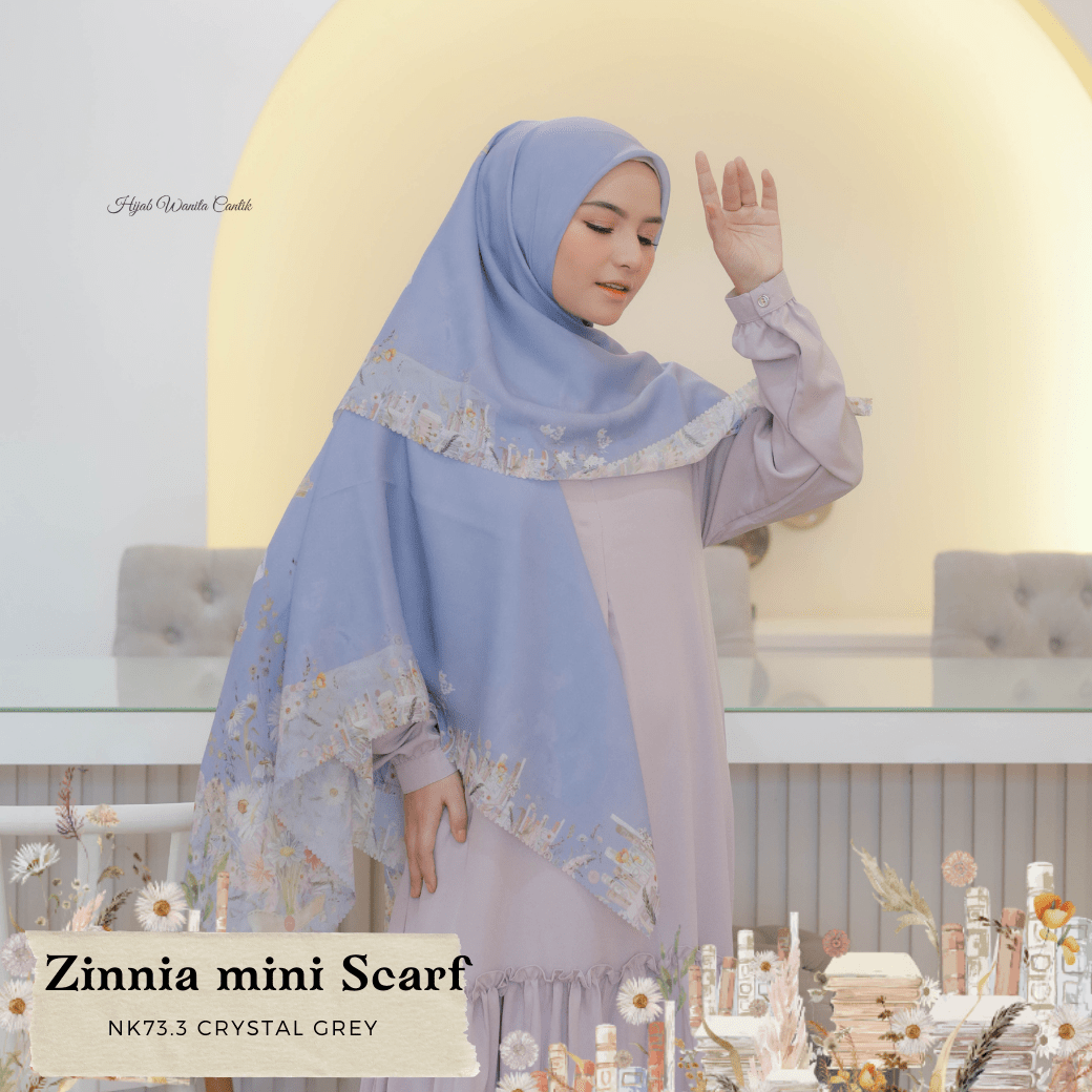HIRA - Zinnia Mini Scarf Polycotton Standar & Jumbo | Hijab Segi Empat Motif