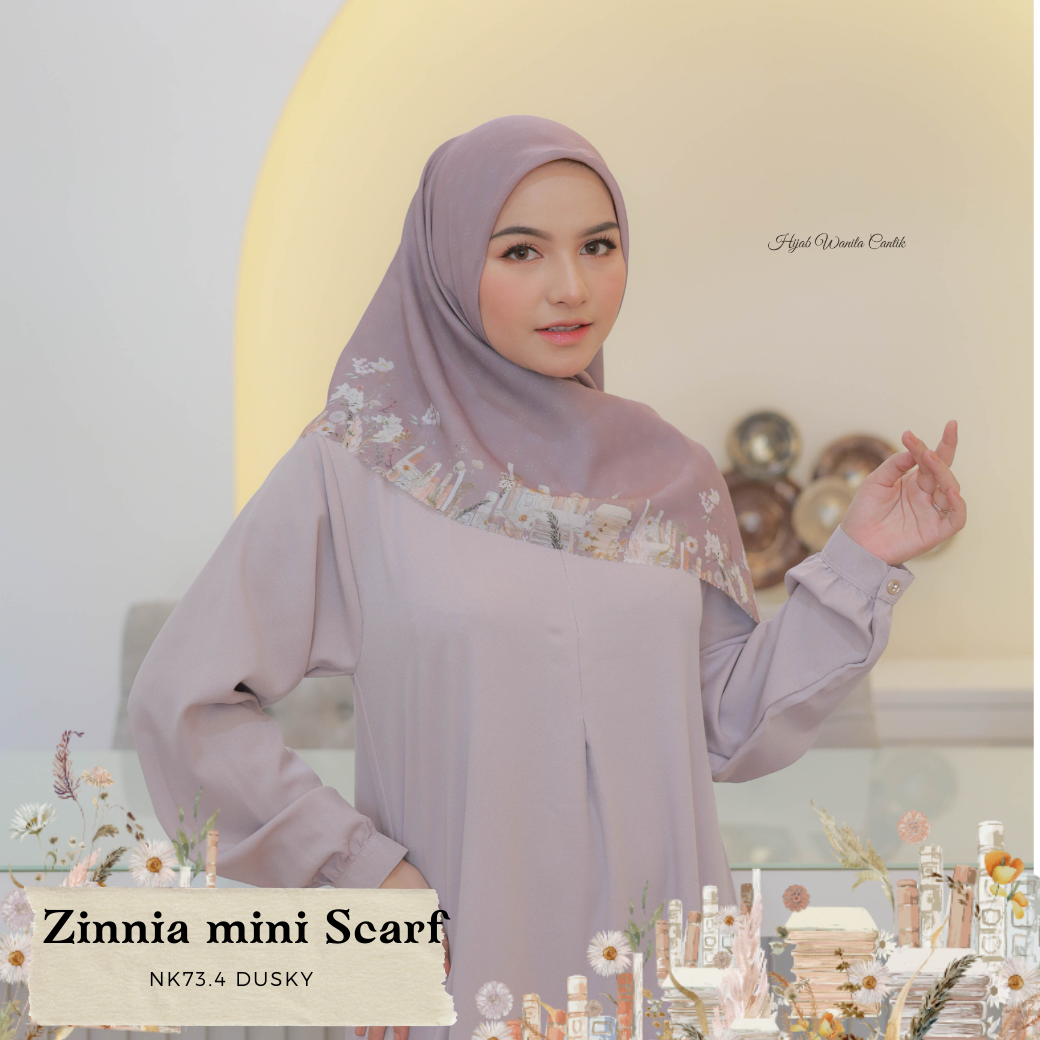 HIRA - Zinnia Mini Scarf Polycotton Standar & Jumbo | Hijab Segi Empat Motif