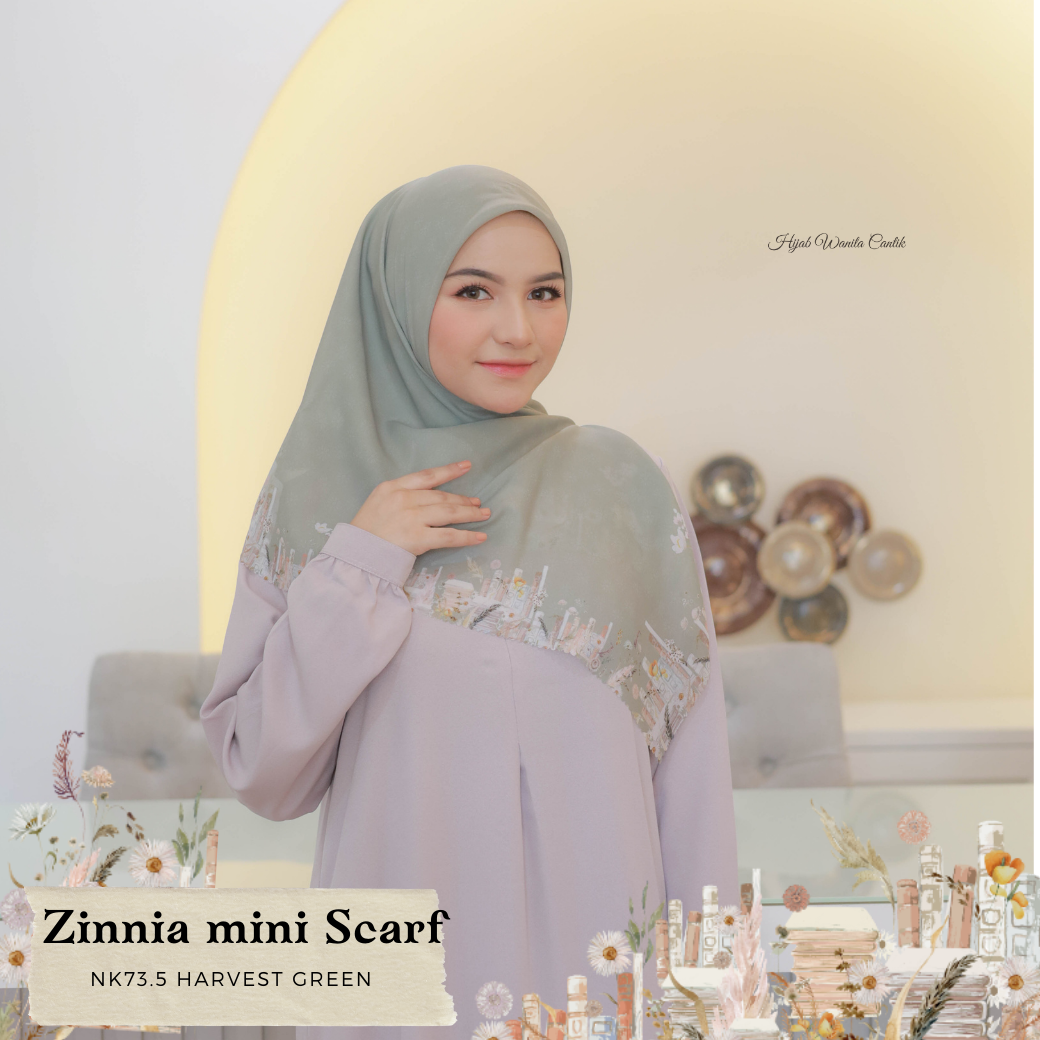 HIRA - Zinnia Mini Scarf Polycotton Standar & Jumbo | Hijab Segi Empat Motif
