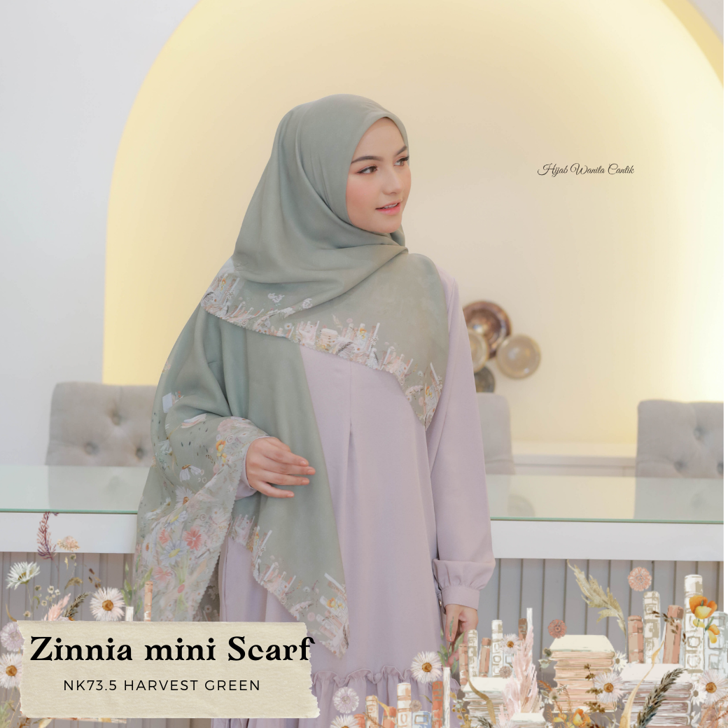 HIRA - Zinnia Mini Scarf Polycotton Standar & Jumbo | Hijab Segi Empat Motif