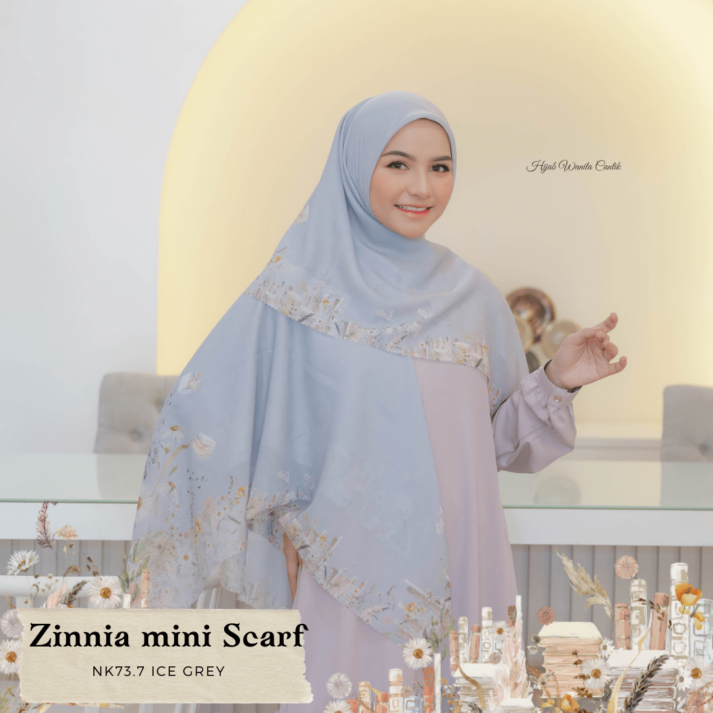 HIRA - Zinnia Mini Scarf Polycotton Standar & Jumbo | Hijab Segi Empat Motif