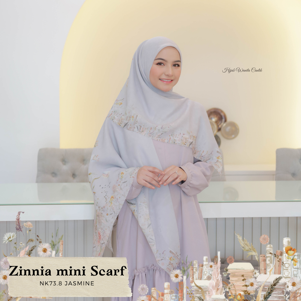 HIRA - Zinnia Mini Scarf Polycotton Standar & Jumbo | Hijab Segi Empat Motif