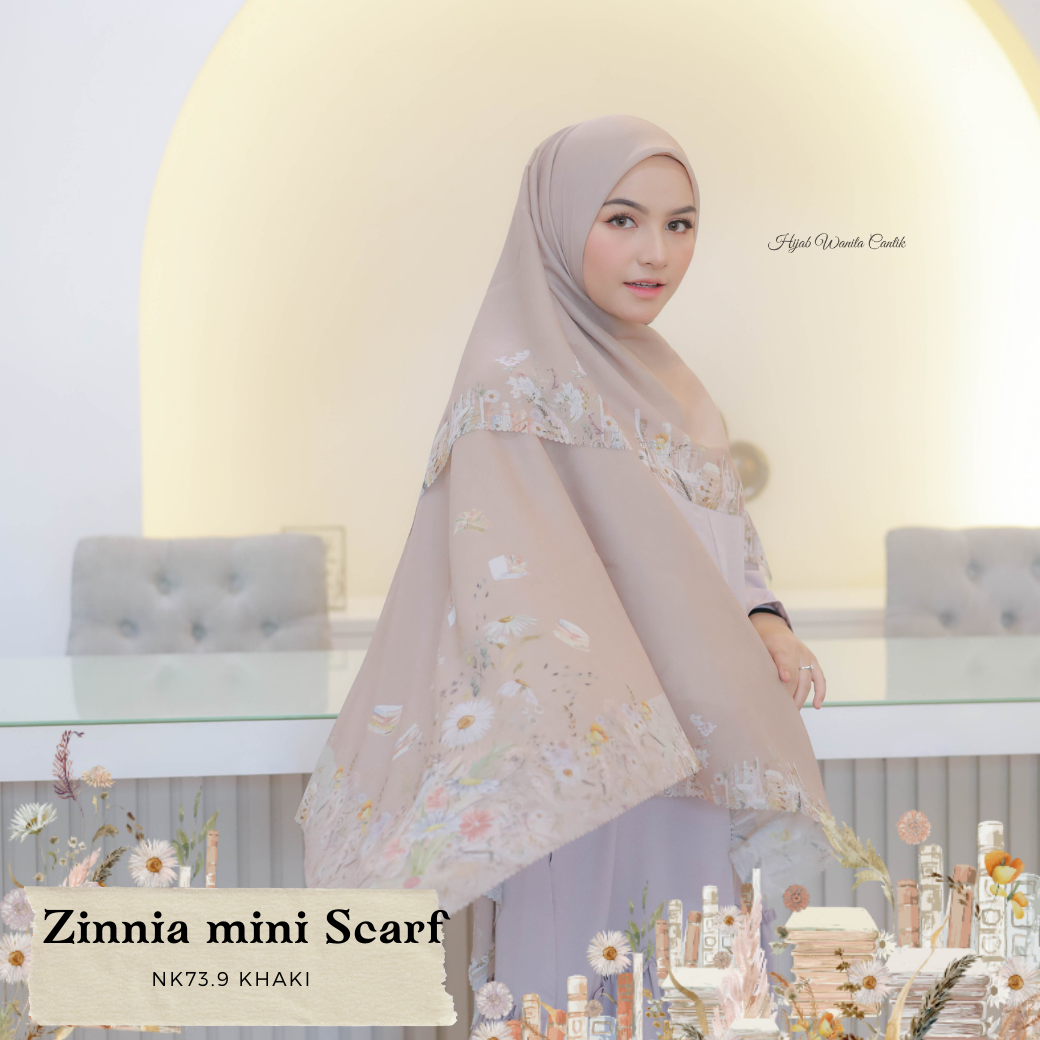 HIRA - Zinnia Mini Scarf Polycotton Standar & Jumbo | Hijab Segi Empat Motif