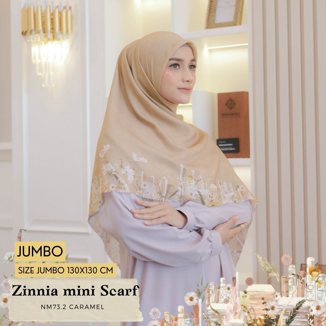 HIRA - Zinnia Mini Scarf Polycotton Standar & Jumbo | Hijab Segi Empat Motif
