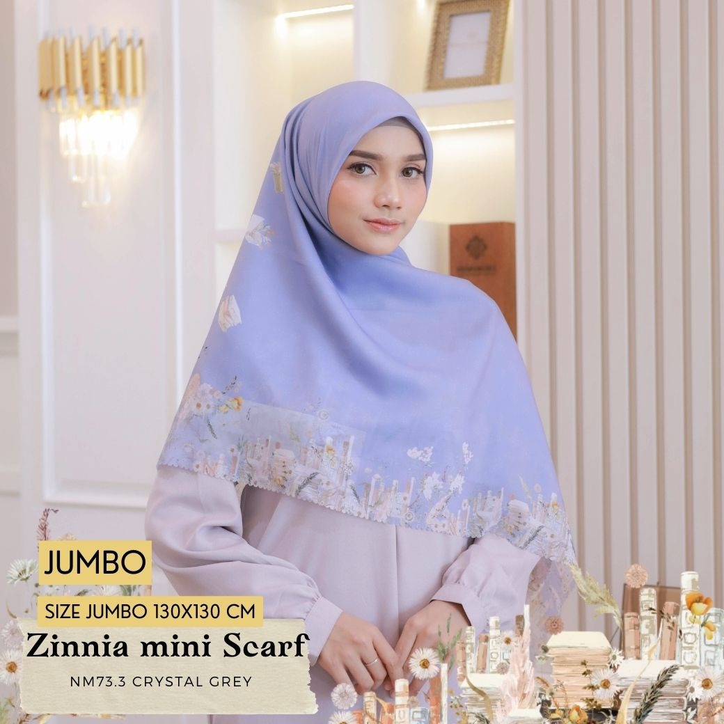 HIRA - Zinnia Mini Scarf Polycotton Standar & Jumbo | Hijab Segi Empat Motif