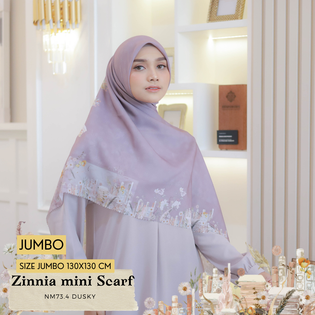 HIRA - Zinnia Mini Scarf Polycotton Standar & Jumbo | Hijab Segi Empat Motif