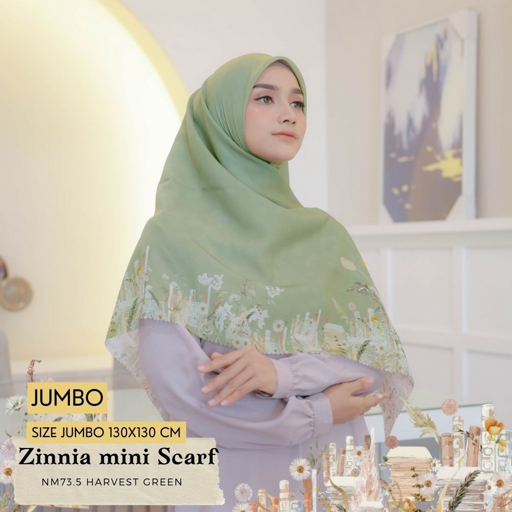 HIRA - Zinnia Mini Scarf Polycotton Standar & Jumbo | Hijab Segi Empat Motif