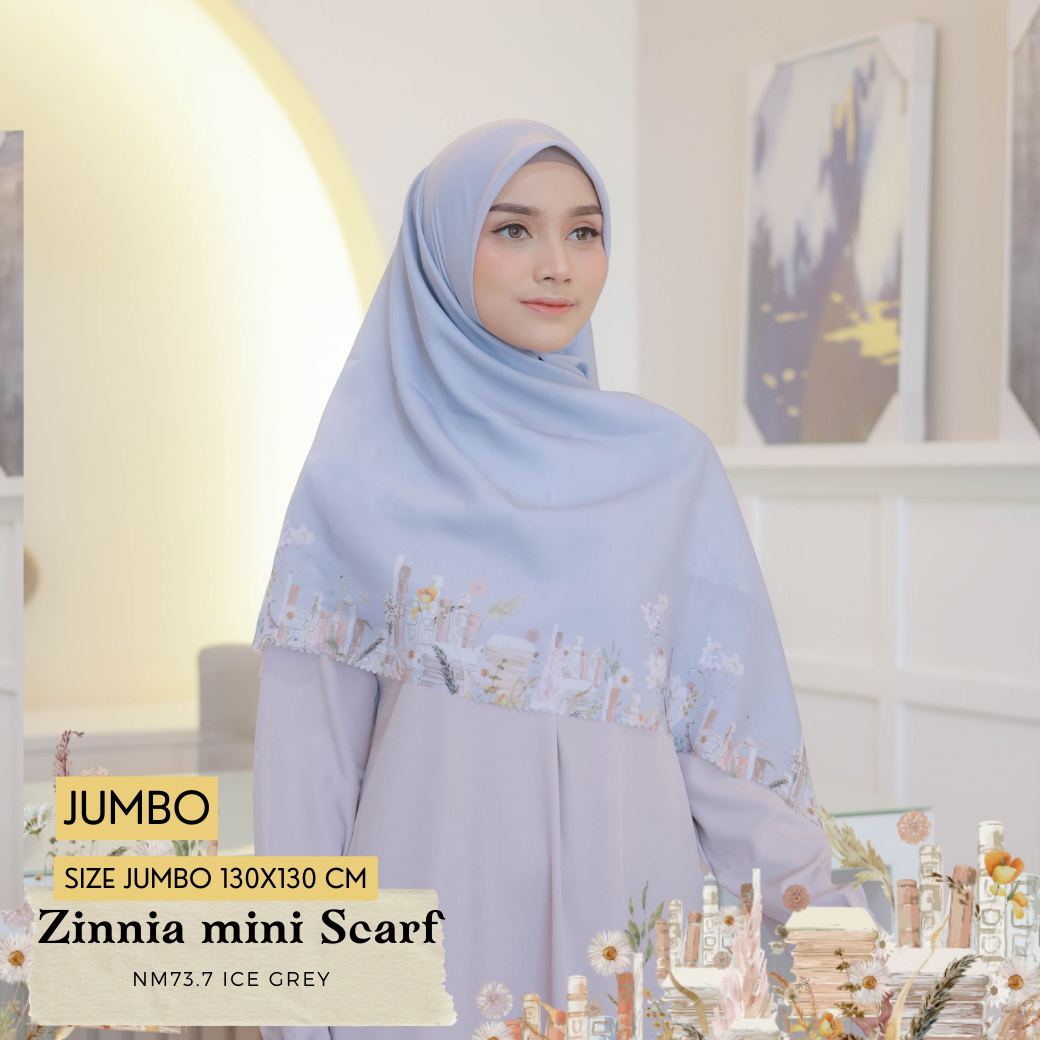 HIRA - Zinnia Mini Scarf Polycotton Standar & Jumbo | Hijab Segi Empat Motif