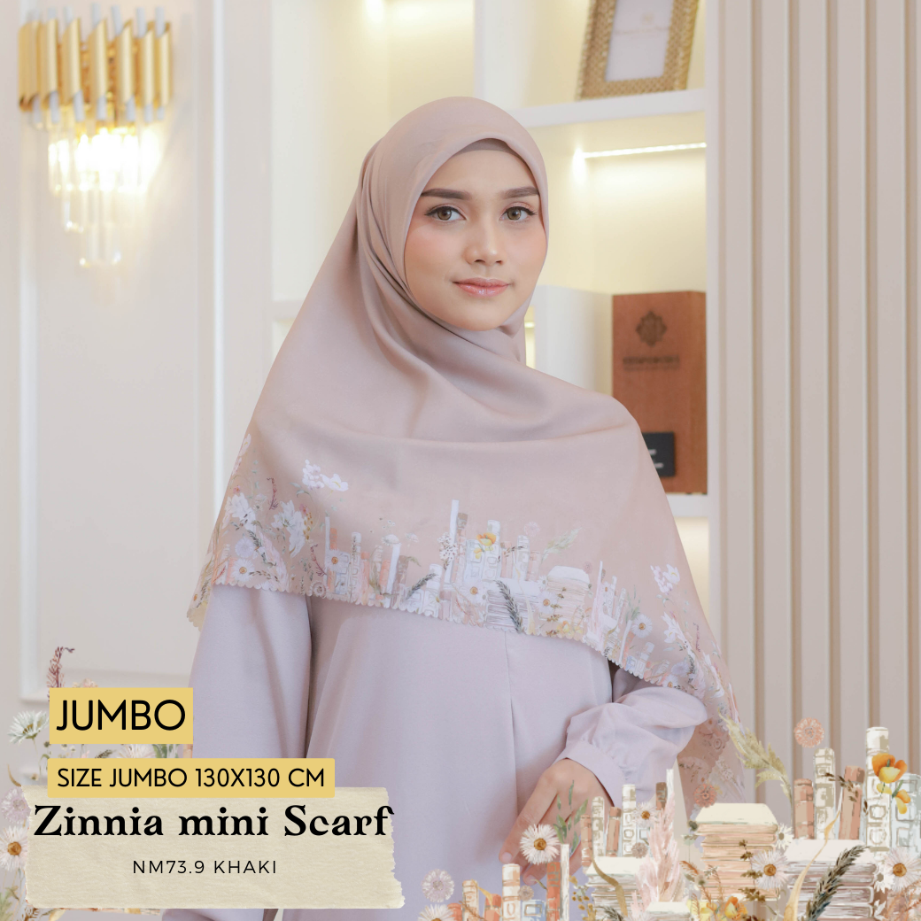 HIRA - Zinnia Mini Scarf Polycotton Standar & Jumbo | Hijab Segi Empat Motif