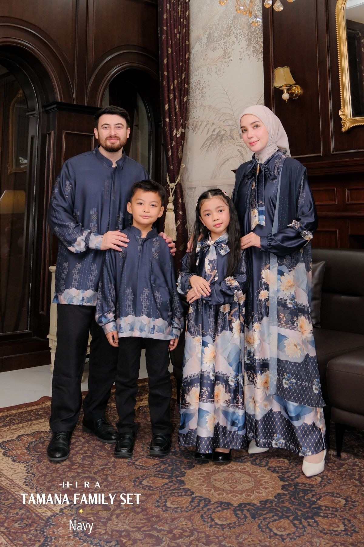 TAMANA Family Set -- Navy | HIRA Raya 2027