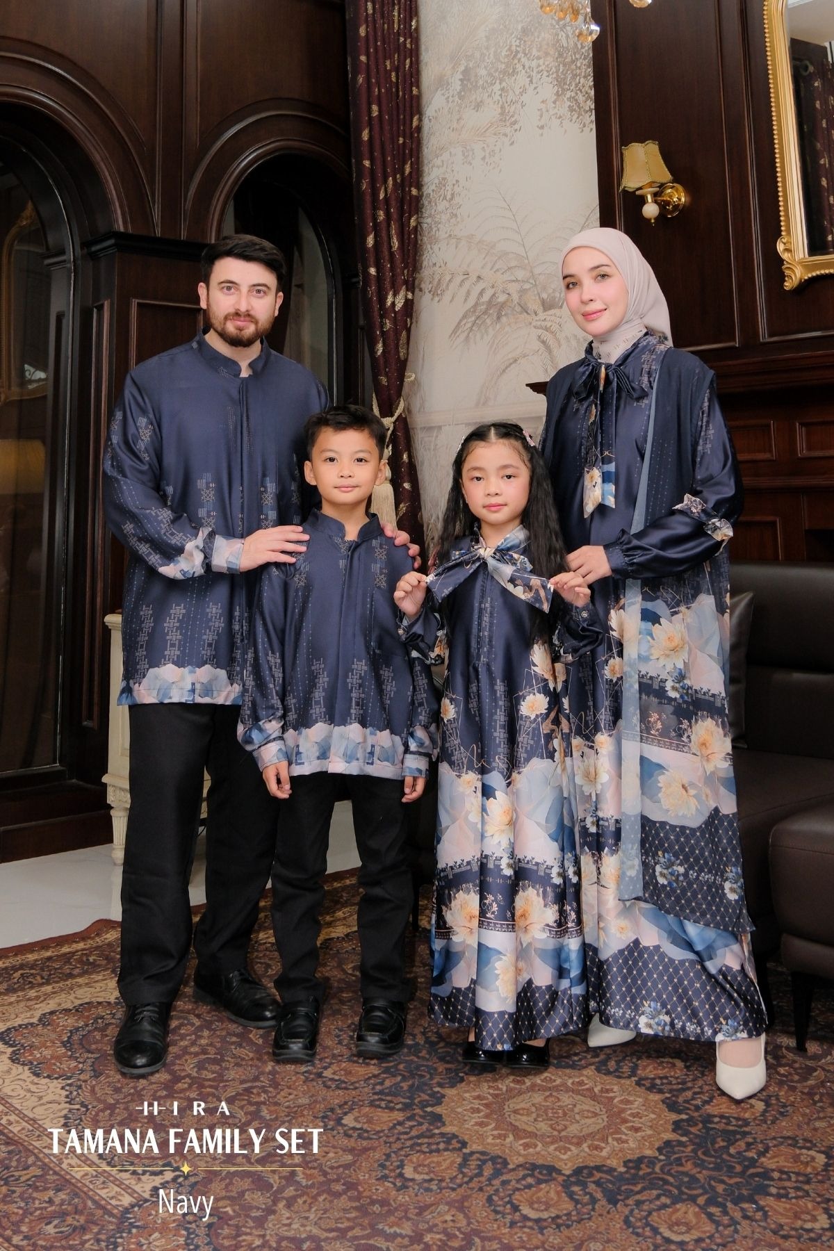 TAMANA Family Set -- Navy | HIRA Raya 2027