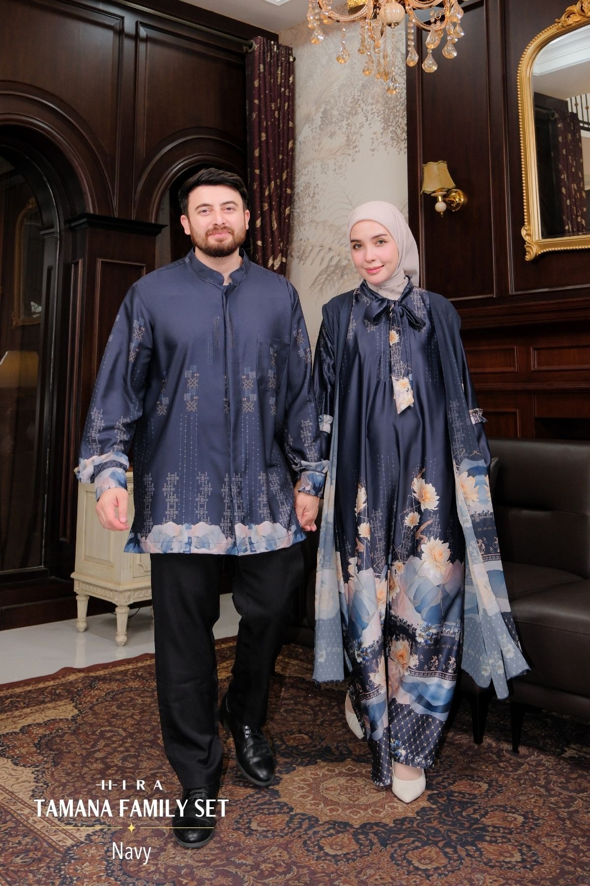 TAMANA Family Set -- Navy | HIRA Raya 2027
