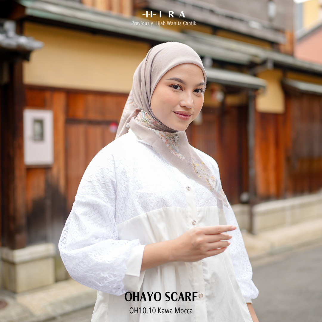 HIRA - Segiempat Ohayo Scarf | Hijab Standar Polycotton - British Voal - Jumbo Polycotton