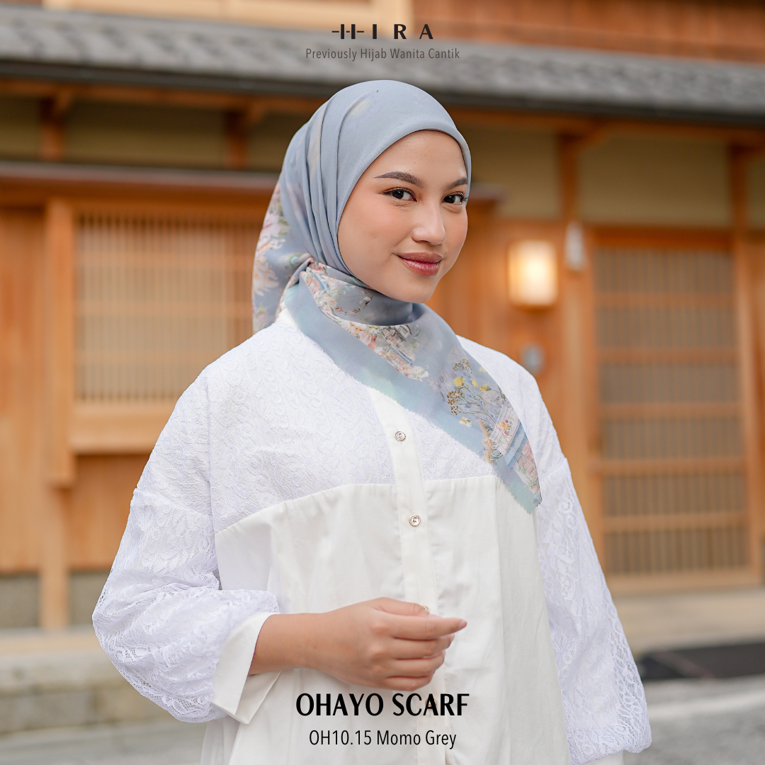 HIRA - Segiempat Ohayo Scarf | Hijab Standar Polycotton - British Voal - Jumbo Polycotton
