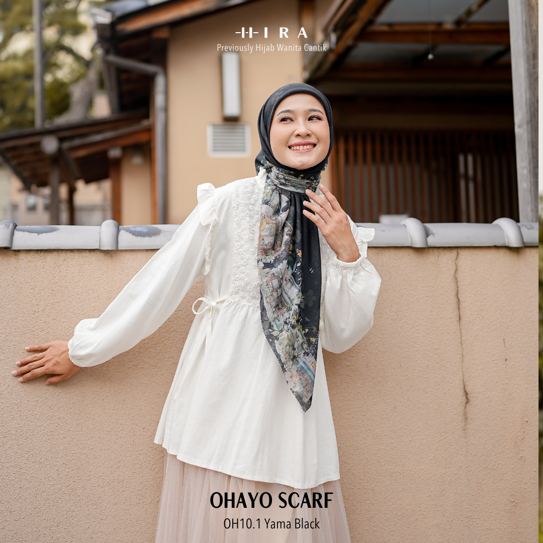 HIRA - Segiempat Ohayo Scarf | Hijab Standar Polycotton - British Voal - Jumbo Polycotton