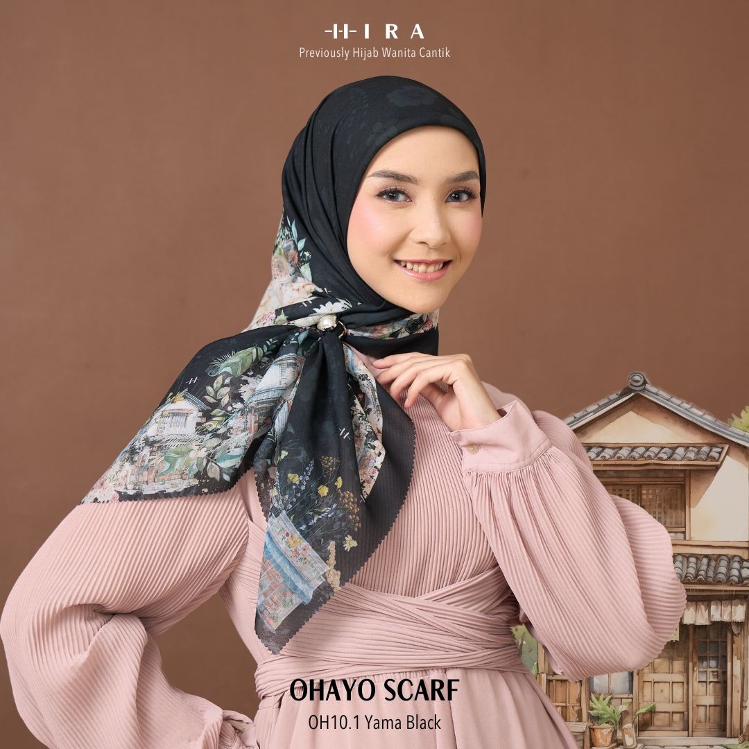 HIRA - Segiempat Ohayo Scarf | Hijab Standar Polycotton - British Voal - Jumbo Polycotton