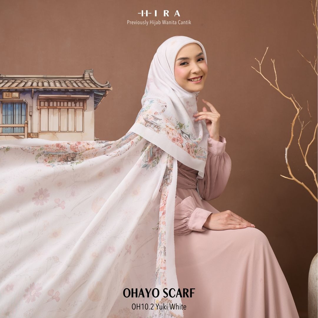 HIRA - Segiempat Ohayo Scarf | Hijab Standar Polycotton - British Voal - Jumbo Polycotton