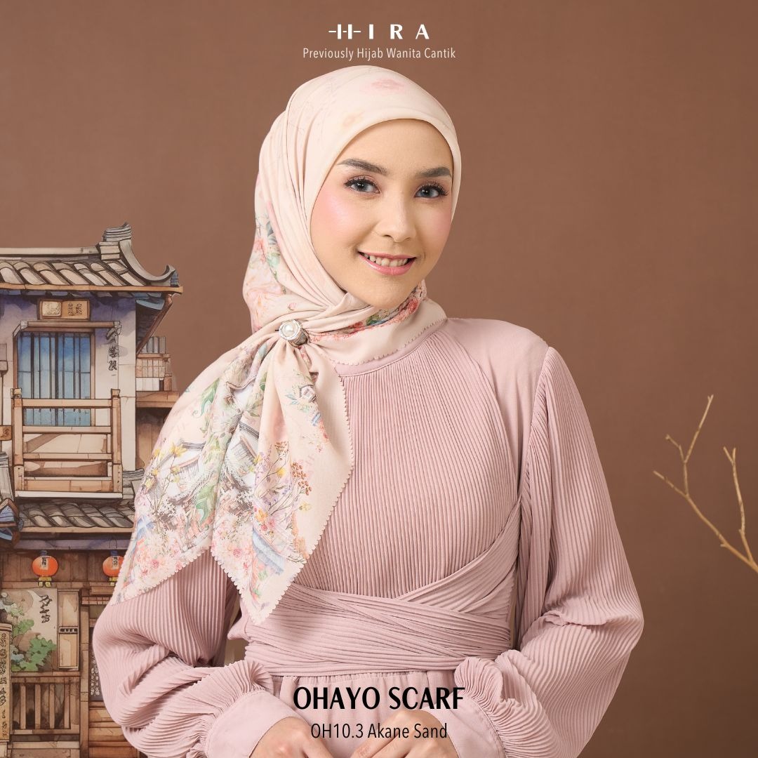 HIRA - Segiempat Ohayo Scarf | Hijab Standar Polycotton - British Voal - Jumbo Polycotton