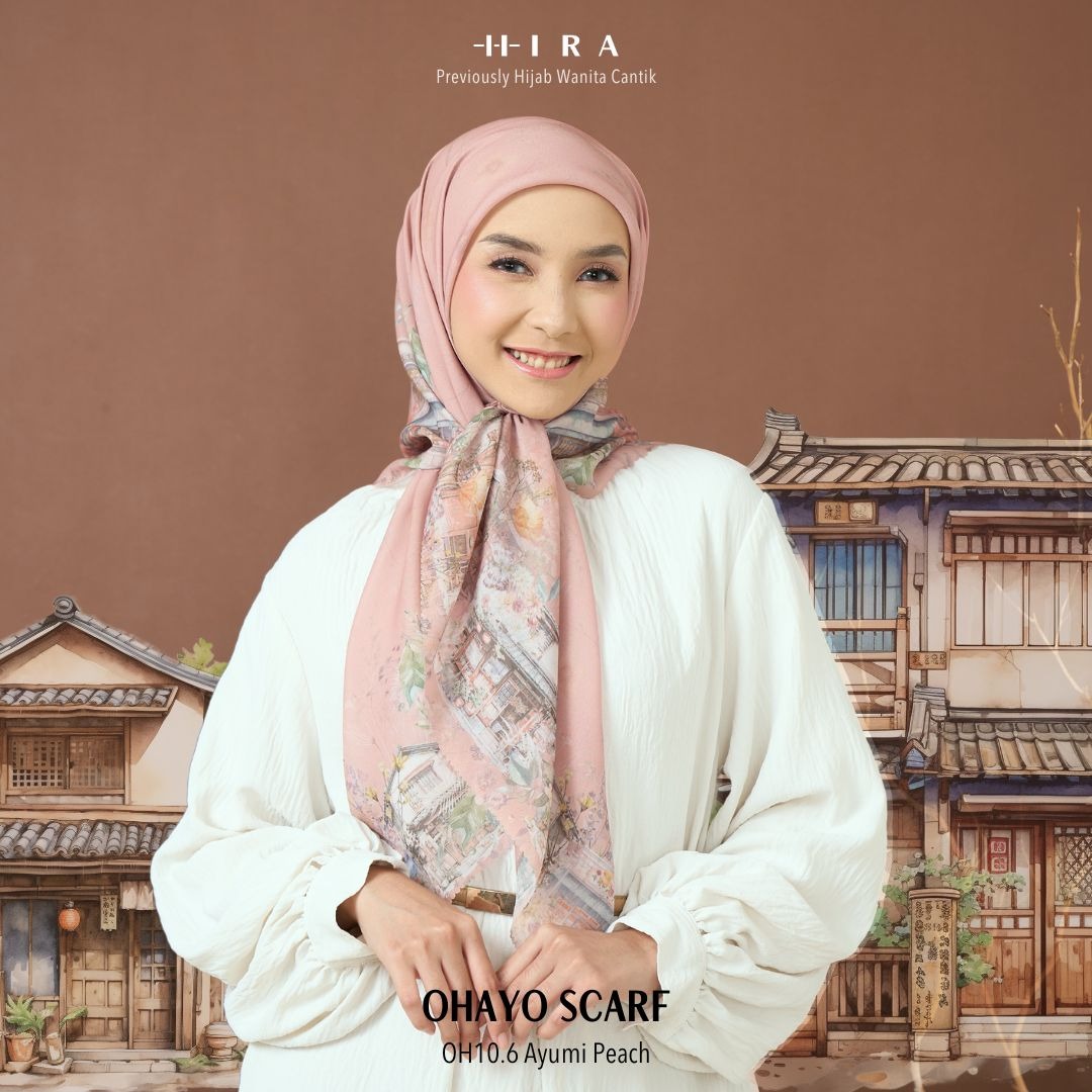 HIRA - Segiempat Ohayo Scarf | Hijab Standar Polycotton - British Voal - Jumbo Polycotton