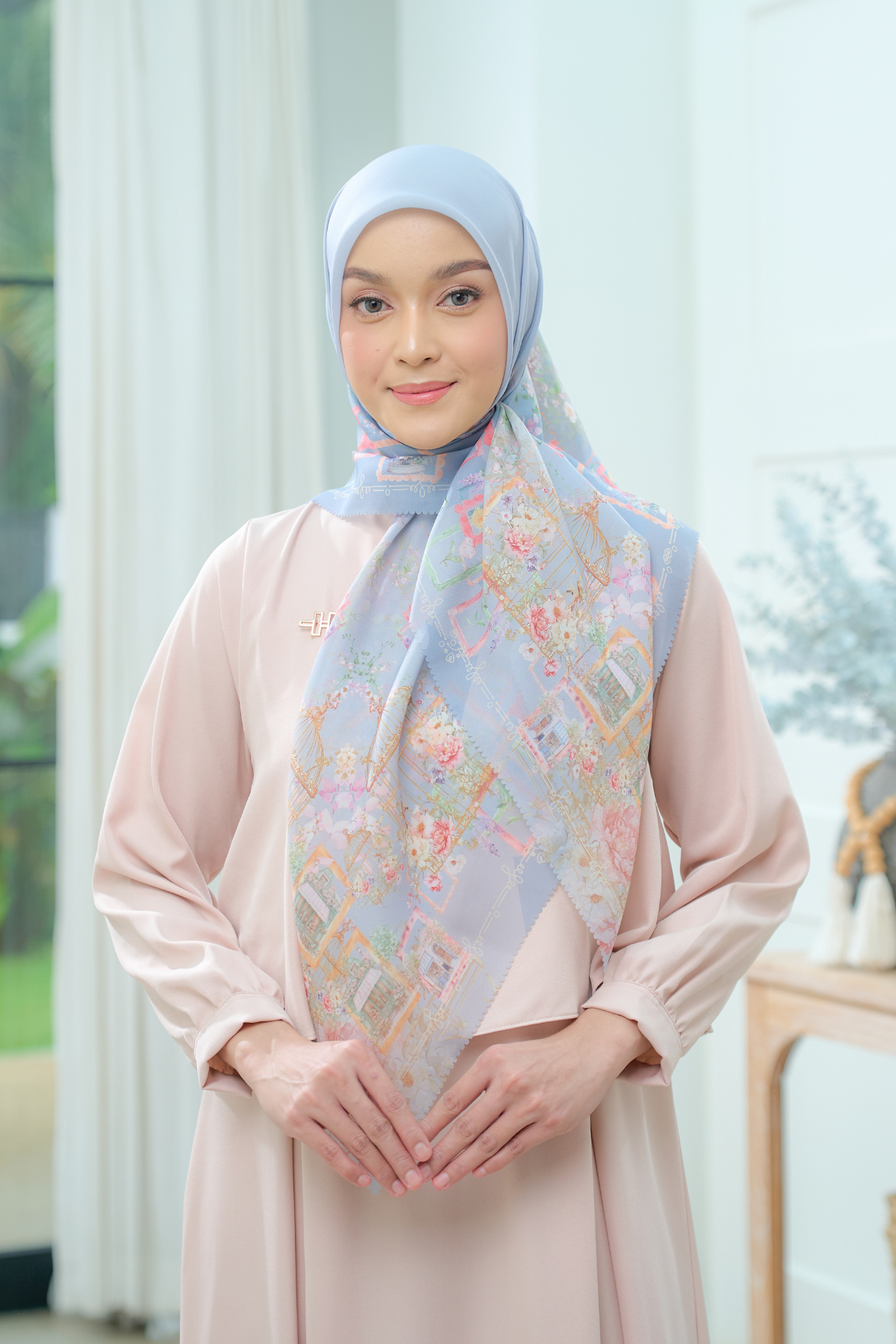 [Buy3 Get1 Free] HIRA -   Nuri Scarf  Series Hijab Voal Pollycotton Motif Premium Lasercut