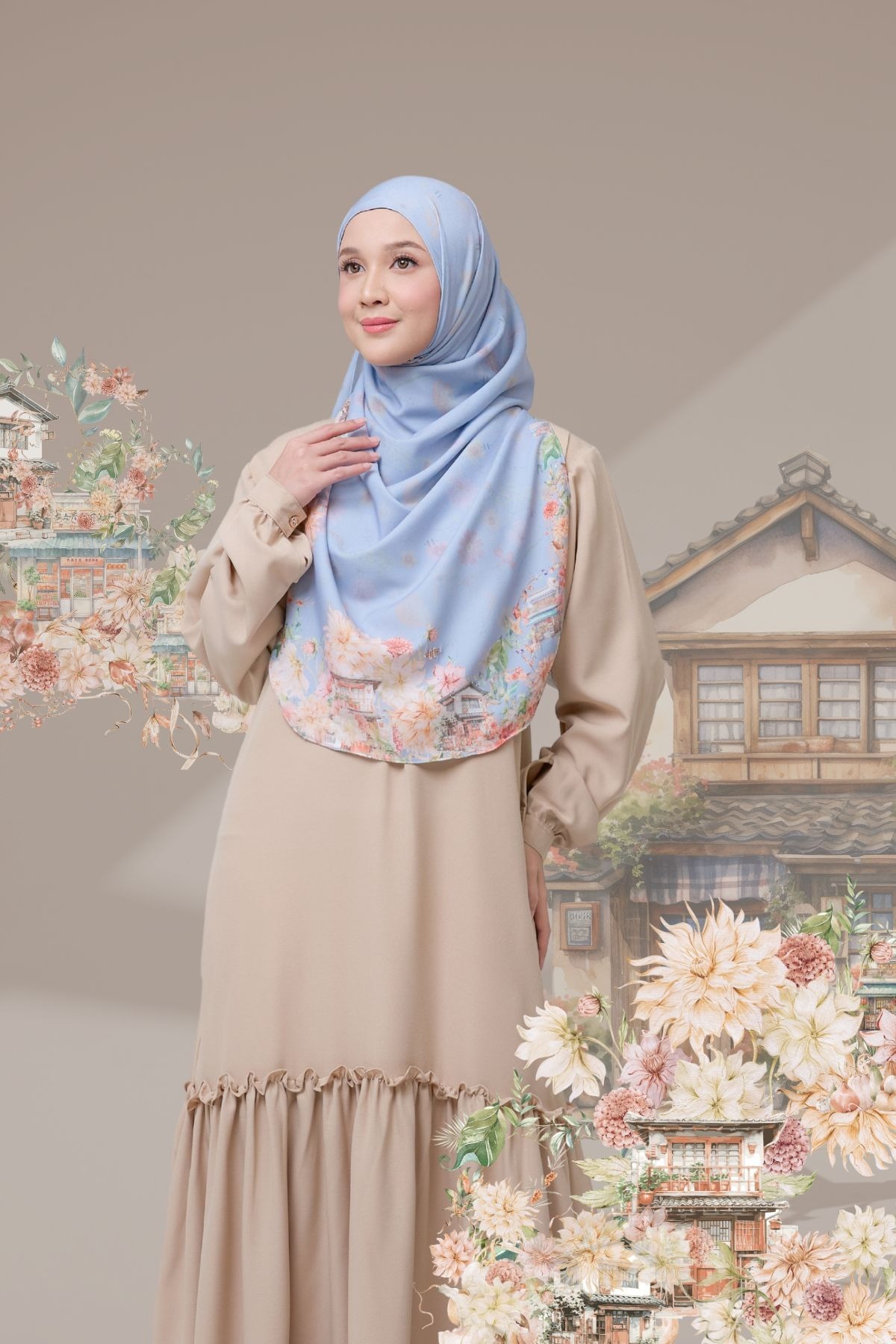 [Buy3 Get1 Free] HIRA - Instan Malaya Ohayo | Pashmina Instan Motif