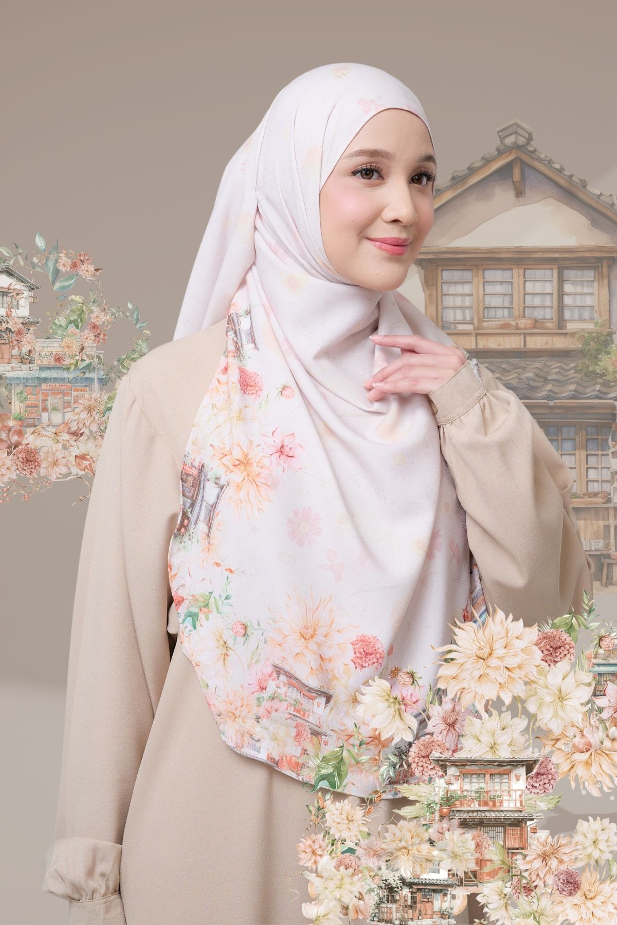 [Buy3 Get1 Free] HIRA - Instan Malaya Ohayo | Pashmina Instan Motif