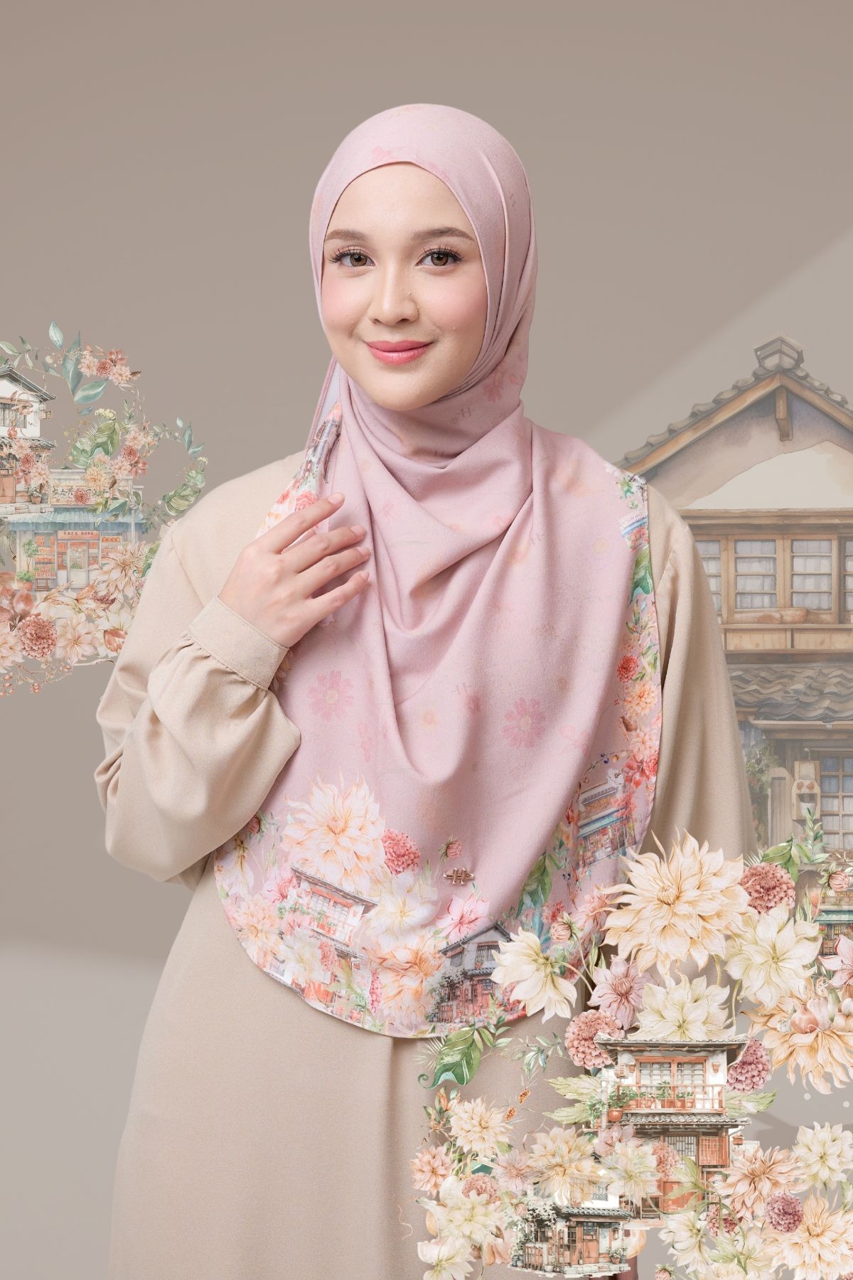 [Buy3 Get1 Free] HIRA - Instan Malaya Ohayo | Pashmina Instan Motif