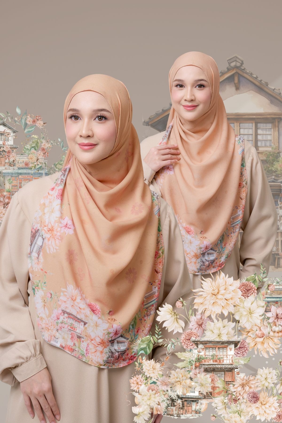 [Buy3 Get1 Free] HIRA - Instan Malaya Ohayo | Pashmina Instan Motif